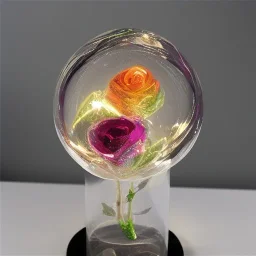 transparent multicolor crystal rose