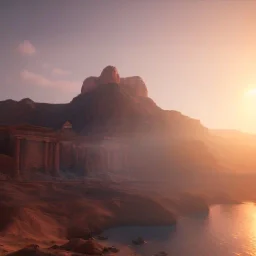 Petra, sunset, beautiful, realistic, hyper detailed, unreal engine 5, octane render