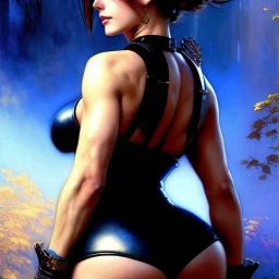 Drawing of beautiful face,'beautiful,Busty fit 'Jill Valentine',intense stare, ancient skintight armor, balanciaga fashion clothe painting by gaston bussiere, greg rutkowski, yoji shinkawa, yoshitaka amano, tsutomu nihei, donato giancola, tim hildebrandt Oil on canvas, cinematic composition, extreme detail,fit full head inside picture,16k