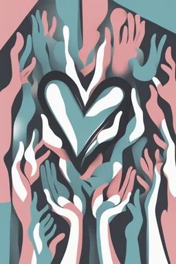 abstract hands cradling a heart