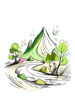 Landscape design logo, rough sketch colour