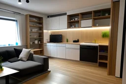 1-room apartment with 1 bed, 1 TV, 1 wardrobe, Bratislava, Ruzhinov district. Modern renovation. Style - live photo, as for sale