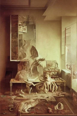 a chimera in a liminal room depicted by balthus