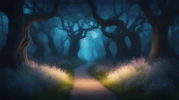 десь пейзаж был иным: деревья скрючивались в немых криках, а бледные цветы испускали мягкое, фосфоресцирующее сияние, освещая тропу в сгущающихся сумерках.