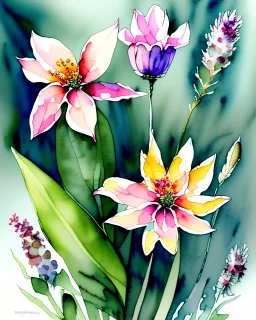 watercolor botanical wildflower art