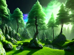 green black crystal cosmic and galactic ambiance hill sky rocks sunny trees pools , full of details, smooth, bright sunshine，soft light atmosphere, light effect，vaporwave colorful, concept art, smooth, extremely sharp detail, finely tuned detail, ultra high definition, 8 k, unreal engine 5, ultra sharp focus