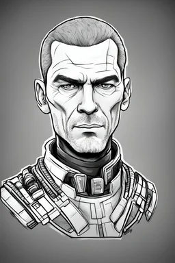 Нарисуй пилота челнока из сеттинга Mass Effect.