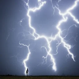 Suddenly, a bolt of lightning lit up the sky, and I saw a figure standing in front of me.