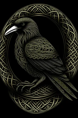 Celtic knot raven