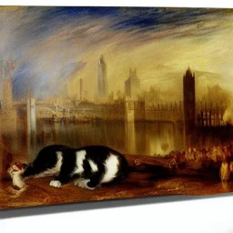 the cat travels in the London by Turner