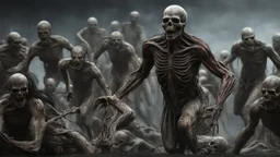 a horrifying banshee leading an army of rotting zombies. fantasy setting. h.r. giger. armor melted into the skin. blood. intense horror. blind terror. scared to death. a masterpiece, fantasy concept art, dynamic lighting, hyperdetailed, intricately detailed, deep color, Unreal Engine, volumetric lighting, Epic cinematic brilliant stunning intricate meticulously detailed dramatic atmospheric maximalist digital matte painting