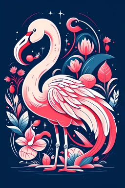 christmas T-Shirt design , colors, typography, best creation, white backround, typography, Merry Christmas Flamingo T-Shirt, Cute Flamingo, illustration, poster