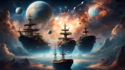 Exquisite landscape of ships and universe