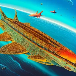 fullbody Drawing of 'sketch of Hammerhead-class Destructor',intricate detail,andrea bonelli,Kilian Eng,Ohrai,evan lee,Aleksandr Sidelnikov,KyuYong Eom,three quarters frontal aerial view,toned colors,16k