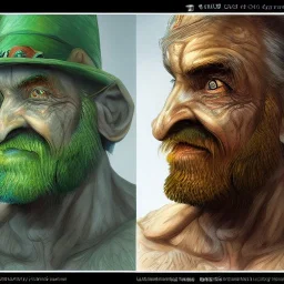 Ultra detailed fullbody ,leprechaun,extremely detailed digital painting,ultrarealistic skin,intense, extremely detailed face, mystical colors ,perfectly centered image, perfect composition, rim light, beautiful lighting,masterpiece ,8k, raytracing, anatomically correct, in the style of Ohrai Noriyoshi and robert e howard and Disney, Jung and Wizyakuza and Simon Bisley and uncannyknack.