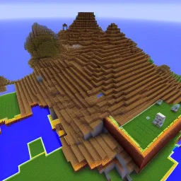 a Minecraft world full of scattered buildings