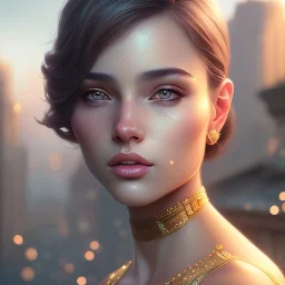 portrait of leonidas as a cute woman, city background ,4k, Highly Detailed, perfect eyes, Digital Illustration, Cinematic Lighting, Realistic, Sharp Focus, Centered, Beautifully Lit, Bioluminescent by Stanley Artgerm Lau