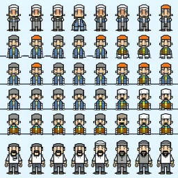 sprite sheet character, Prison Architect style