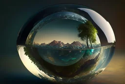 A glass sphere with a world inside