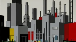 A gray poisonous power plant painted by Stuart Davis