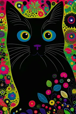 "Whimsical Whiskers": Discover the playfulness of our "Whimsical Whiskers" black cat design. With its mischievous gaze and quirky demeanor, this endearing feline is depicted amidst an array of colorful paw prints, adding a touch of whimsy to the artwork. The fusion of adorable charm and spirited antics makes this design a delightful choice for those who adore the lighter side of feline companions.