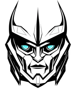 Transformer prime face, vectorized, white background