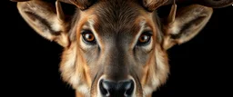 upper body with eyes of hound reindeer yoga man with the venus in the pupils