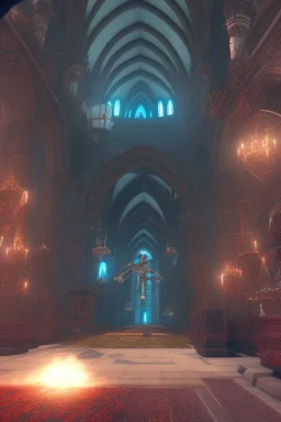 inside cathedral, fantasy art, atmospheric, realistic, cinematic lighting, octane render.