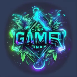 Gammer streammer pro holographic weed smoke logo shiny