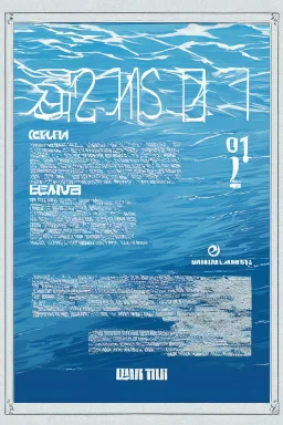 rave poster with ocean theme with empty text area