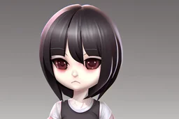 cute sad lonely 3D chibi girl