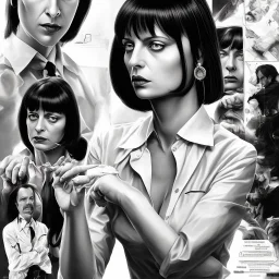 only one character, mia wallace, Pulp Fiction movie, scene.