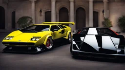 Bentley And Lamborghini Countach merged , desktop wallpaper, 4K, Cinematic