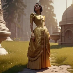 Full body, 3d render, dua lipa, 1800's women style, 1800's hair style, 1800's women clothes style, hyper realistic, octane render, unreal engine 5, 8k, palace background, uhd