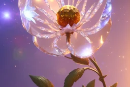 one big crystal subtle flower in a galactic ambiance , transparent petals, delicate colors, in the foreground, full of details, smooth, bright sunshine，soft light atmosphere, , finely tuned detail, ultra high definition, 8 k, unreal engine 5, ultra sharp focus