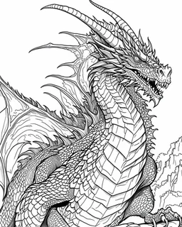 real big dragon coloring page,easy to color,no black at all