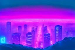 a hazy, foggy landscape with glowing neon lights in the distance, hinting at a futuristic cityscape where AI technology reigns supreme. The conceptual imagery evokes a sense of mystery and discovery, as well as emotional journeys both human and robotic in nature., Lush void, imperfection, natural lighting, cinematic, Fuji Film, Anamorphic lens, 2040s, deep depth of field, Solarpunk