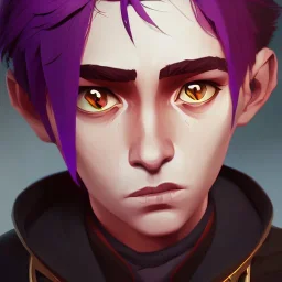 Portrait of a 9 year old warlock boy with beautiful eyes Nick Harris style