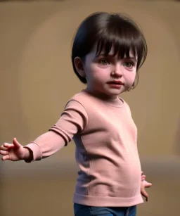 Agnes varda toddler, full body, dramatic lighting, hyper realistic