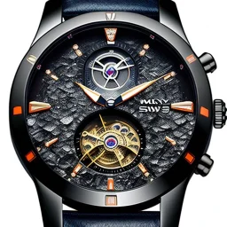 swiss watch, meteorite face