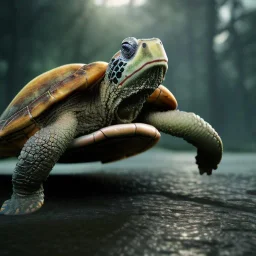 Warrior Turtle,deep water lights unreal 5, octane render, cinema4d, redshift render, hyper realistic, cenematic, vibrancy, synthwave, retouch, centered, dynamic lighting, dramatic lighting, 4k, highly detailed, attractive beautiful, realistic, virtual reality, epic composition, holographic,