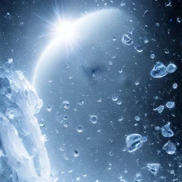 celestial, reflection, ice crystals, snow, icicles