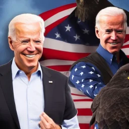 Darth Joe Biden riding a bald eagle