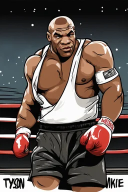 Mike Tyson American boxer ,cartoon 2d