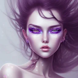  girl portrait young best quality, white skin big sparkling eyes,purple-dark makeup, gangsta, 4k, realistic details