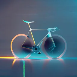 minimalistic bicycle digital art. Futuristic