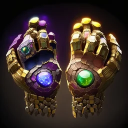 Two infinity gauntlets contain six infinity stones, one of which is made with nano In the hands of a powerful man