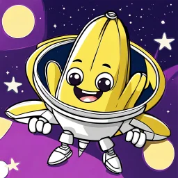 draw cartoon banana as starship