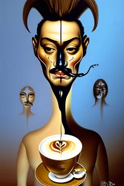 café pintado por dalí