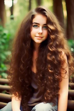 Beautiful girl, long curly hair, cute, gorgeous, lovely